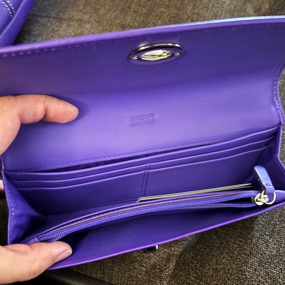 💜 Stunning Coach Purple Leather Satchel & Matching Wallet Set 💜 - Picture 13 of 13